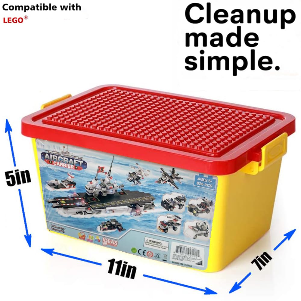 Liberty Imports 825pc Military Aircraft Carrier Fleet – 8-in-1 Naval Kit with Storage Case