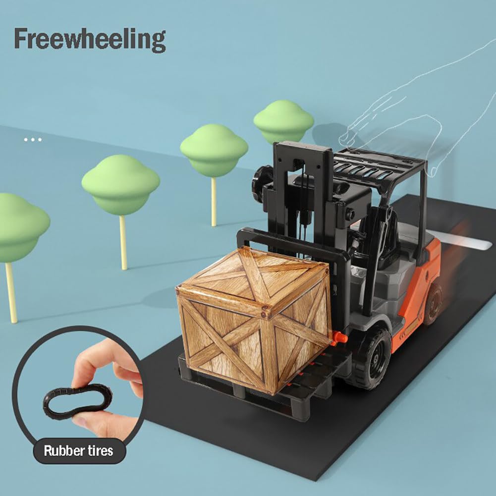 Liberty Imports Toy Forklift Truck with Pallet & Cargo — 1:22 Scale, Friction-Powered Wheels, Manual Lifting