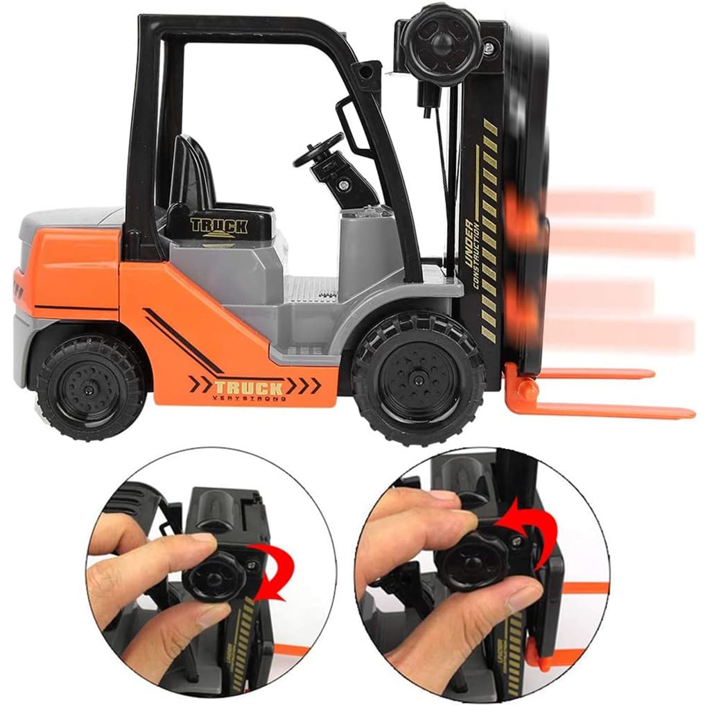 Liberty Imports Toy Forklift Truck with Pallet & Cargo — 1:22 Scale, Friction-Powered Wheels, Manual Lifting