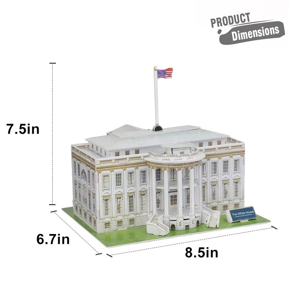 Liberty Imports The White House 3D Puzzle – 35-Piece Architecture DIY Kit