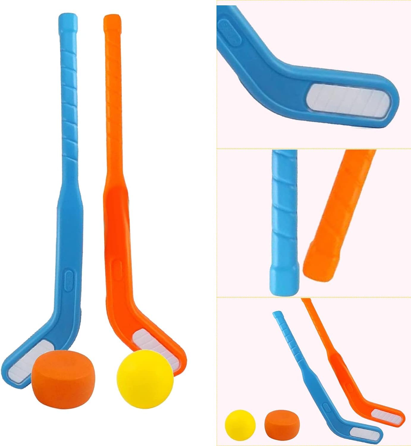 Liberty Imports Kids Floor Hockey Sticks Bulk Set – 29-Inch Starter Kit with Large Pucks & Balls (6 Pack)