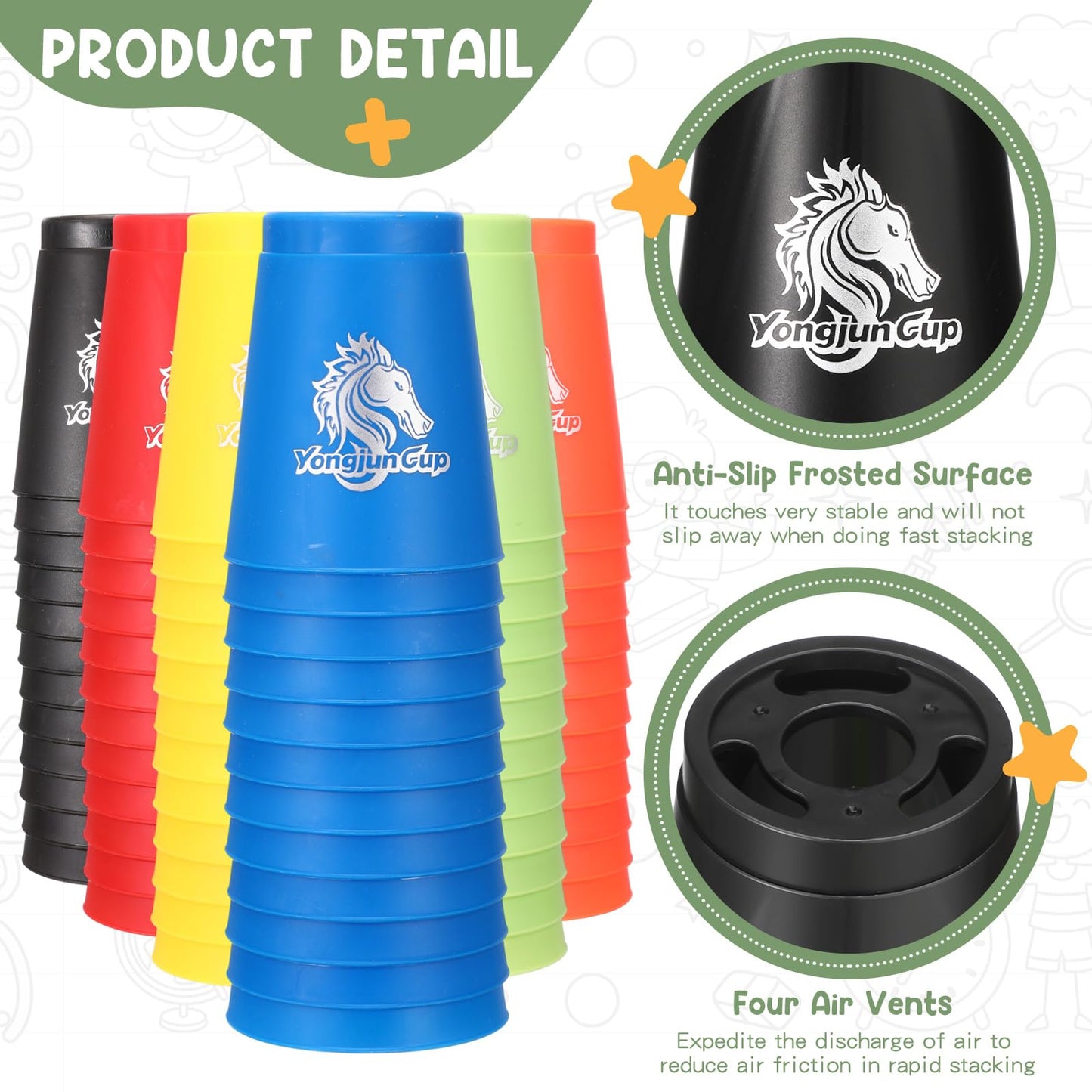 Libima 72-Piece Sports Stacking Cups Set – Fast Stacking Cup Game for Parties, Travel & Family Fun
