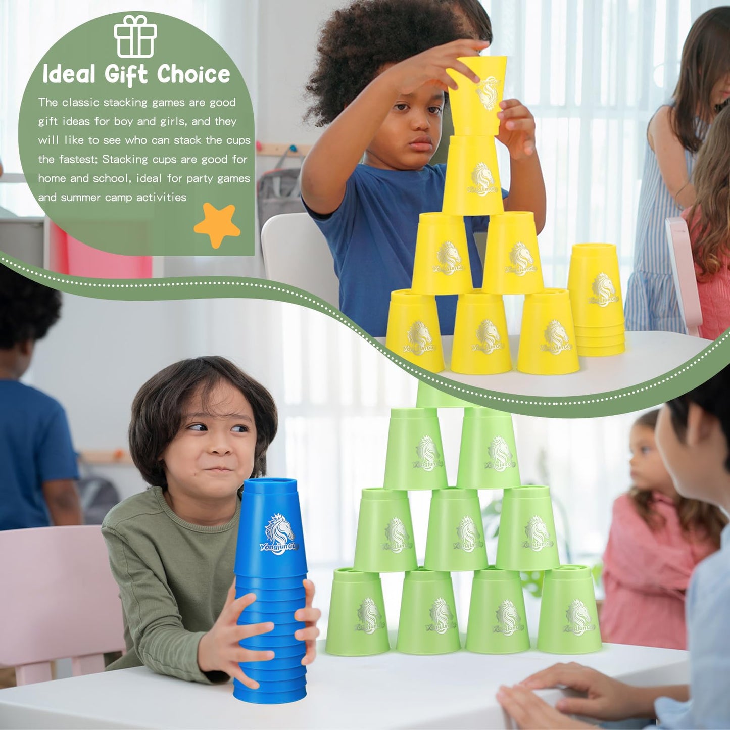 Libima 72-Piece Sports Stacking Cups Set – Fast Stacking Cup Game for Parties, Travel & Family Fun