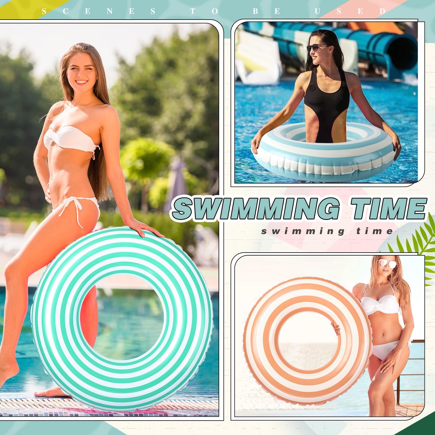 Libima 8 Pcs Inflatable Pool Floats for Adults – 29.5-Inch Lollipop Pool Rings