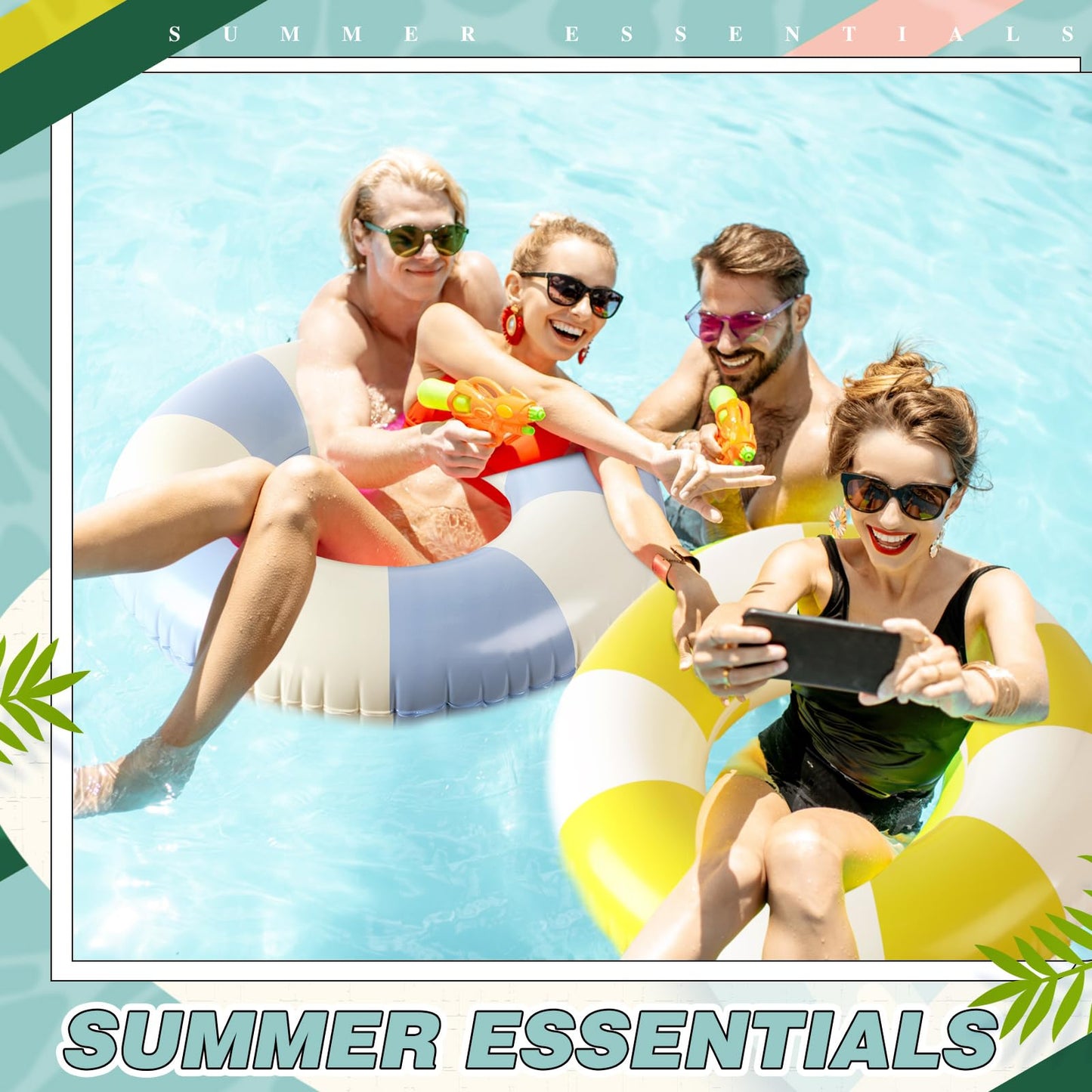 Libima 8 Pcs Inflatable Pool Floats for Adults – 29.5-Inch Lollipop Pool Rings