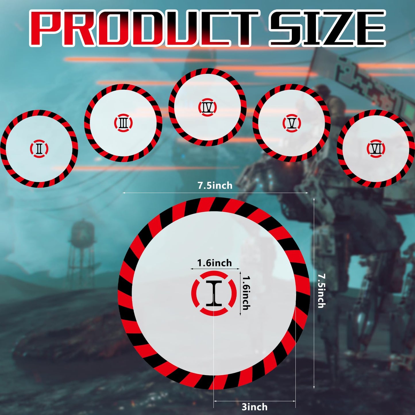 Libima 6 Pcs Round PVC Objective Point Markers – Gaming Accessory for Battle Mats (Miniatures Not Included)