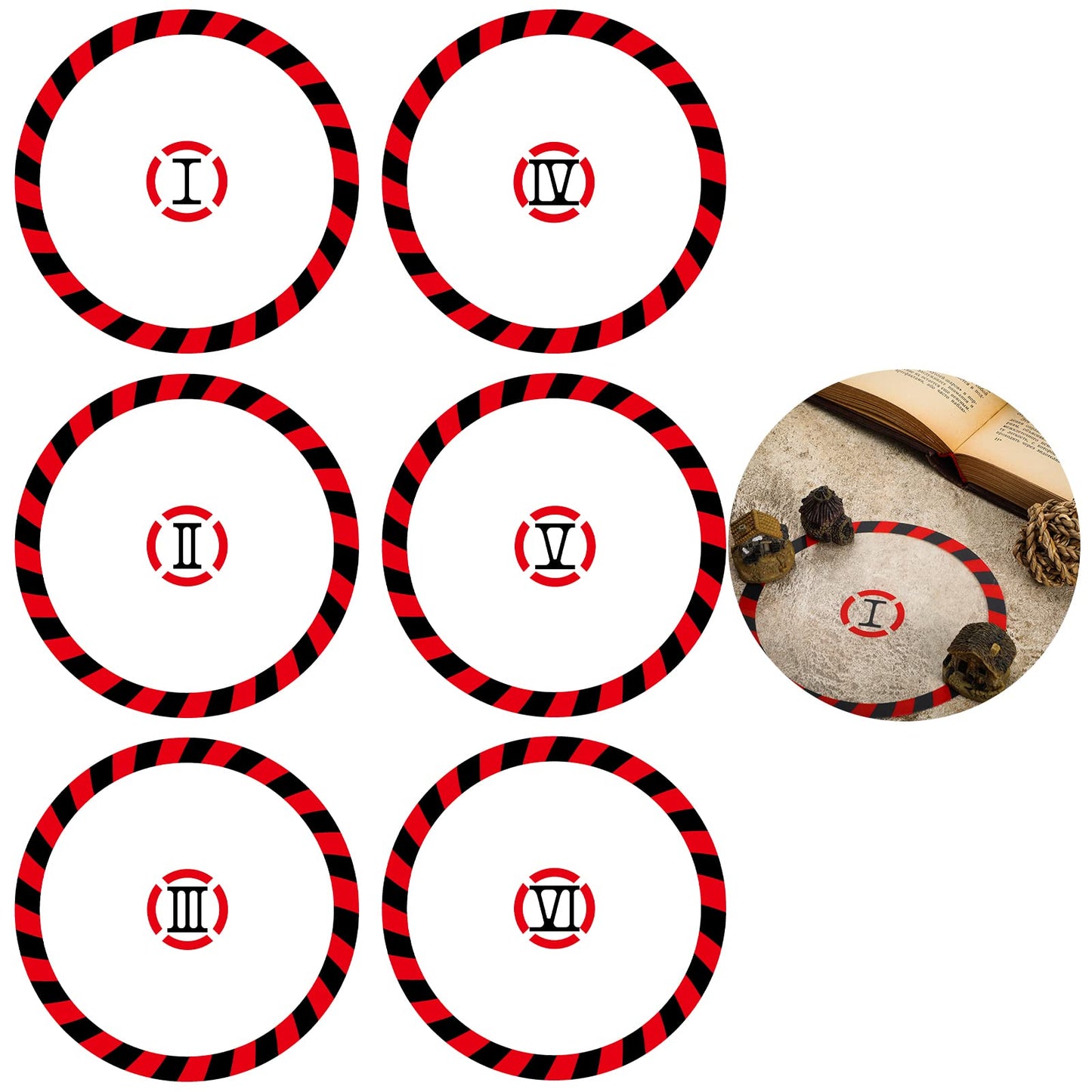 Libima 6 Pcs Round PVC Objective Point Markers – Gaming Accessory for Battle Mats (Miniatures Not Included)