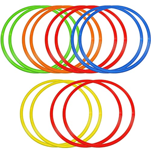 Libima Obstacle Course Ring Set – Large 18.9 Inch Plastic Hoops, 12 Pcs, 5 Colors