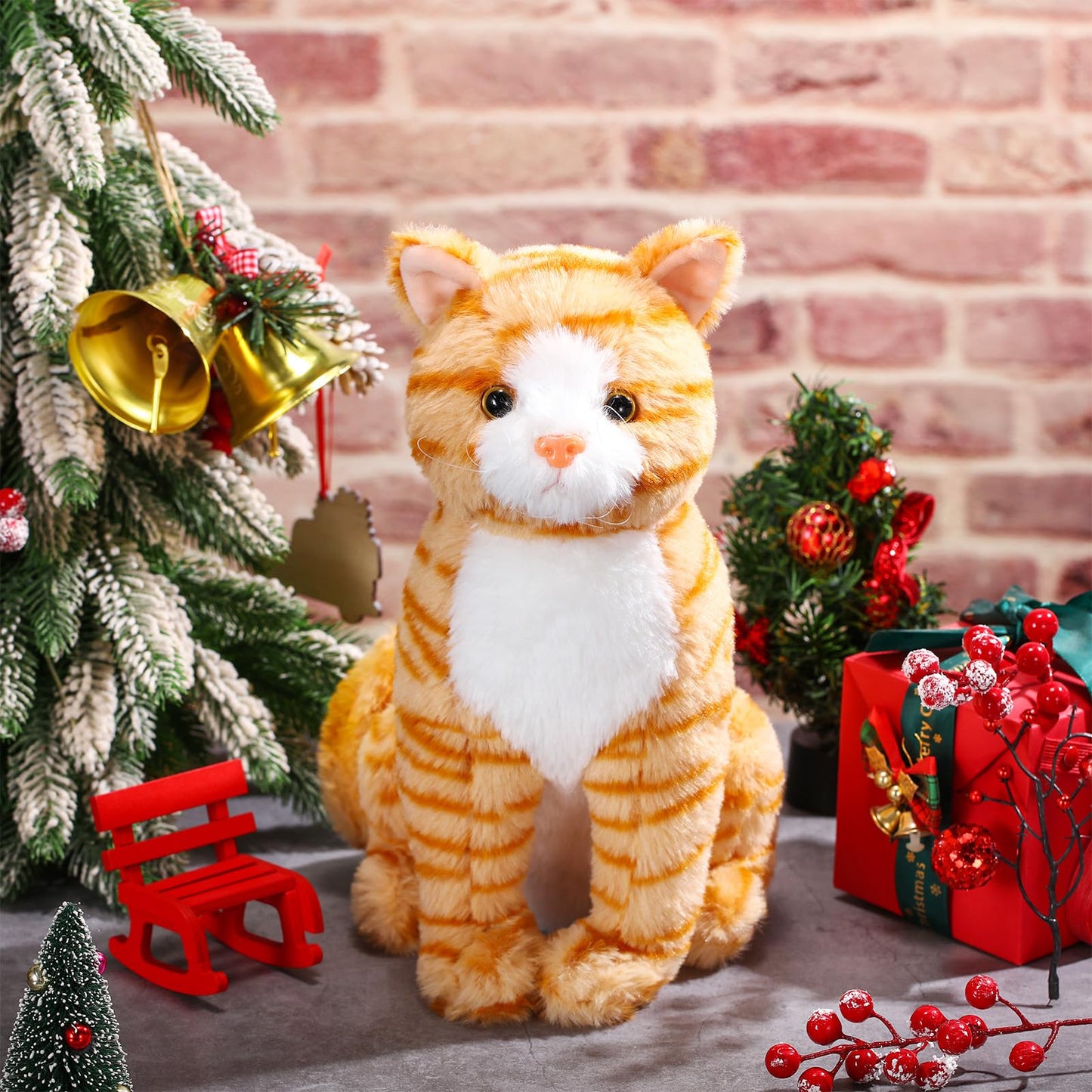 Libima 13-Inch Orange Cat Plush Toy – Realistic, Soft Stuffed Kitten for Kids