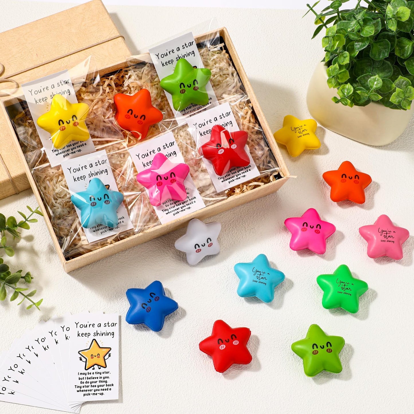 Libima 100 Pcs You're A Star Stress Balls Bulk — Motivational Gifts for Adults, Students & Coworkers
