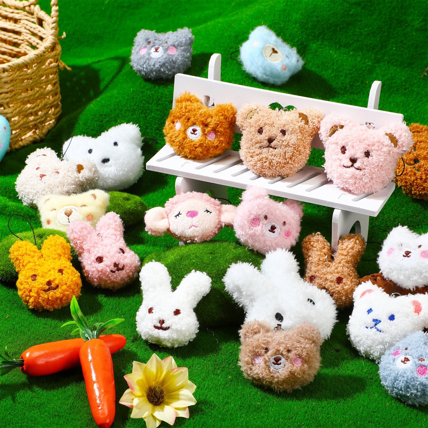 Libima 40 Pcs Mini Sea Animal Plush Keychain Set — Adorable Party Favors & Classroom Prizes
