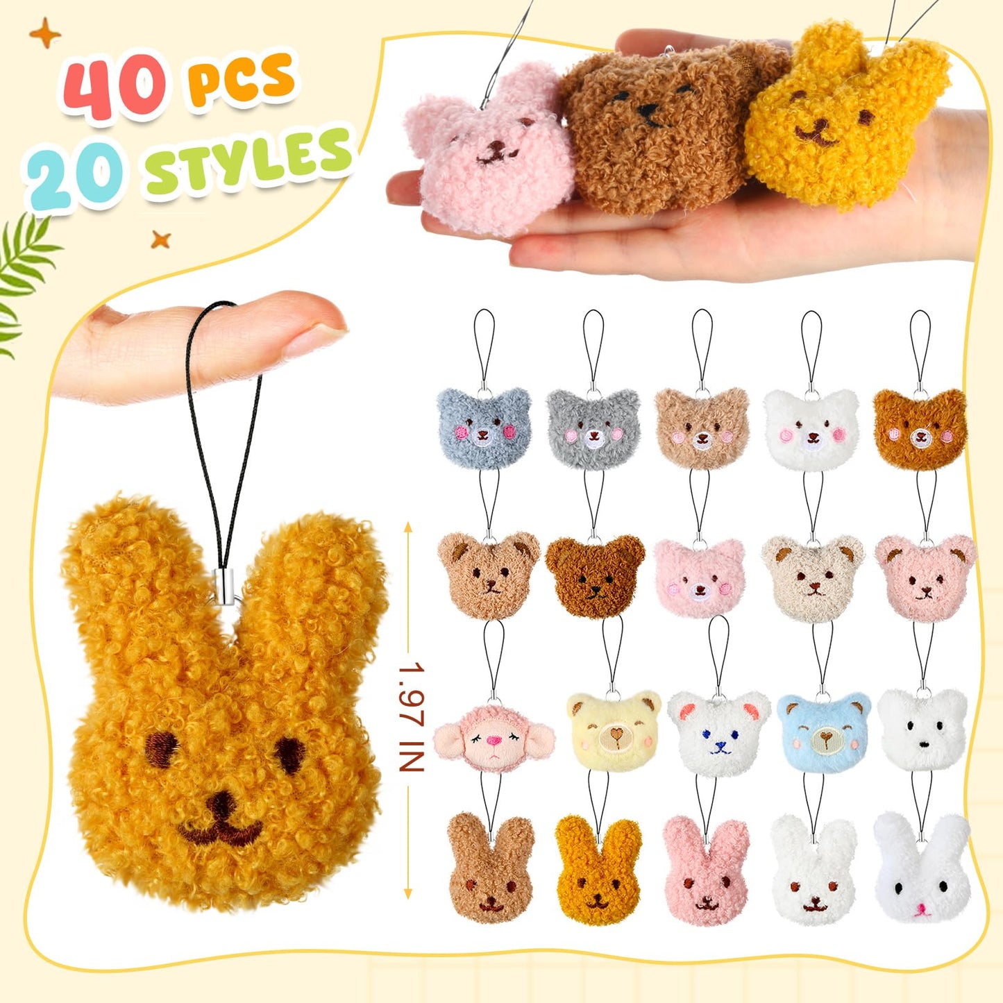 Libima 40 Pcs Mini Sea Animal Plush Keychain Set — Adorable Party Favors & Classroom Prizes