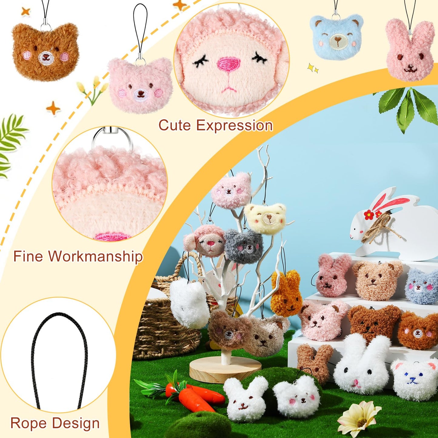 Libima 40 Pcs Mini Sea Animal Plush Keychain Set — Adorable Party Favors & Classroom Prizes