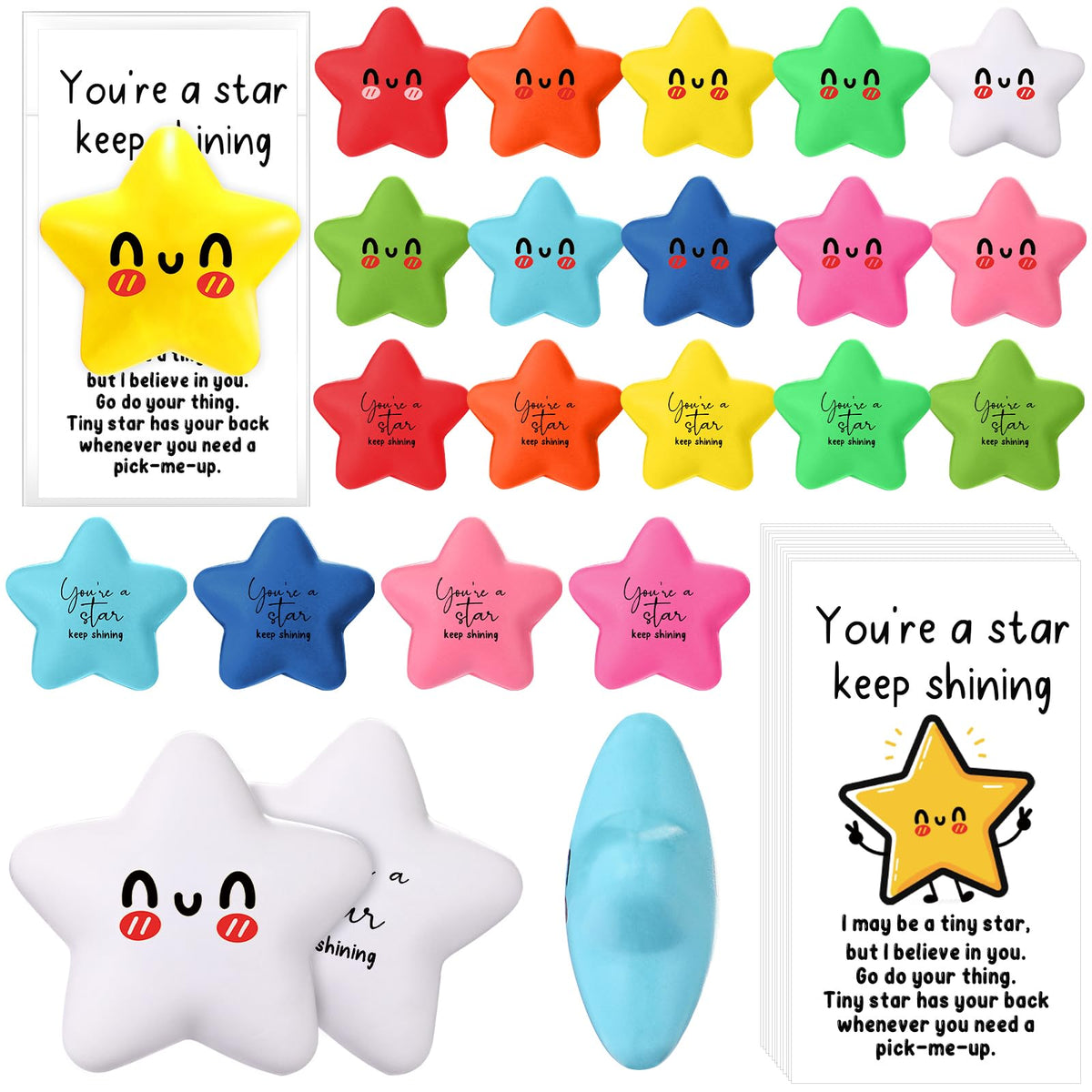 Libima 100 Pcs You're A Star Stress Balls Bulk — Motivational Gifts for Adults, Students & Coworkers