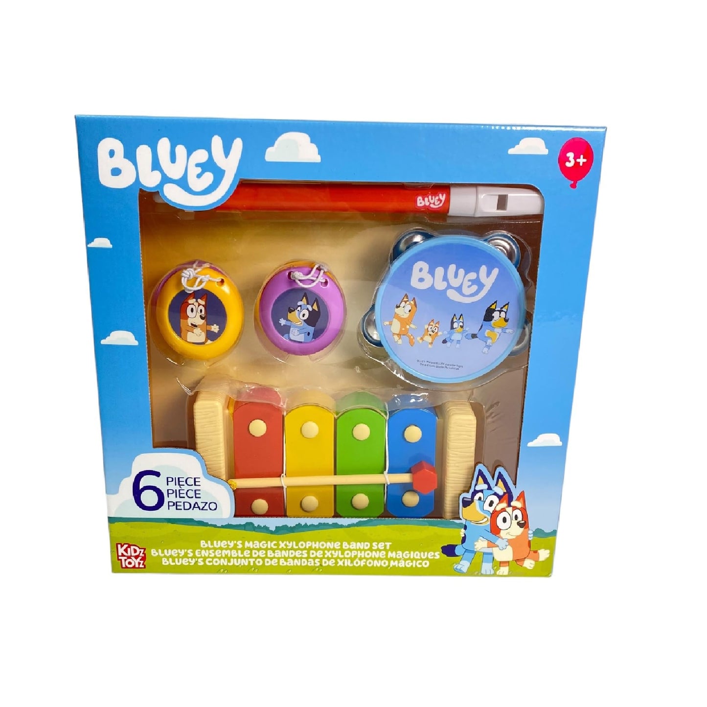 Bluey's Magic Xylophone 6-Piece Band Set – Kids Musical Instruments for Ages 3+ | LICENSE 2 PLAY