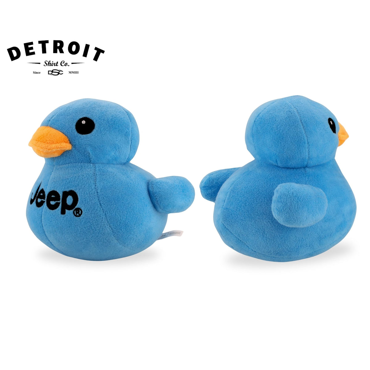 Jeep Text Logo Plush Duck Blue - Licensed Jeep Stuffed Animal by Detroit Shirt Company