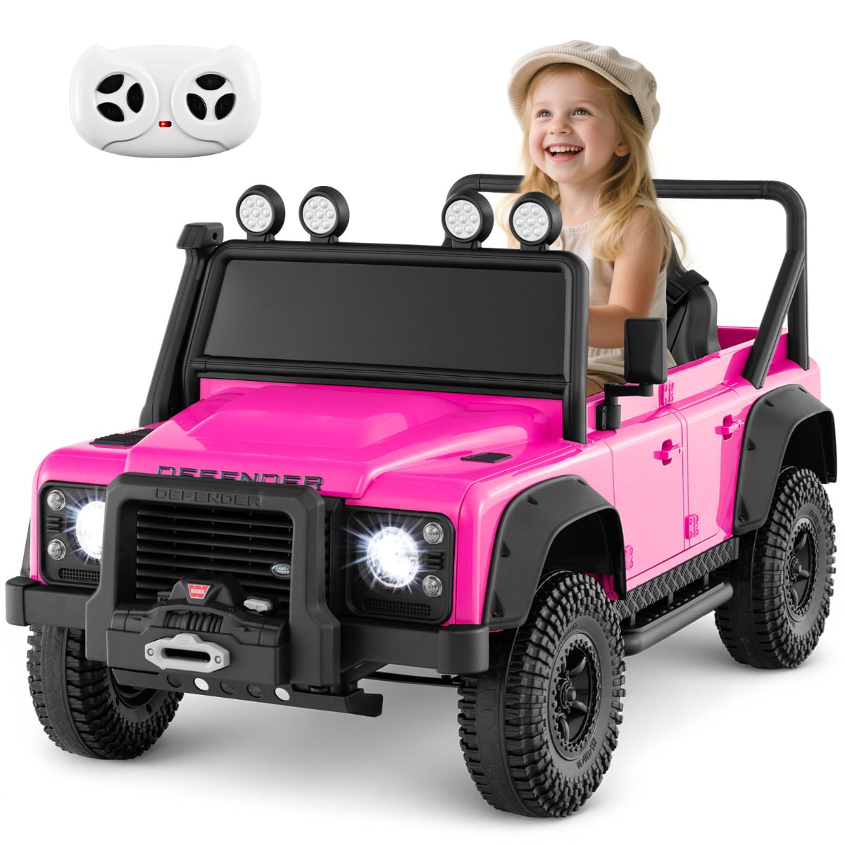 Licensed Land Rover Defender 12V Ride On Toy Car with Parent Remote Control -Black