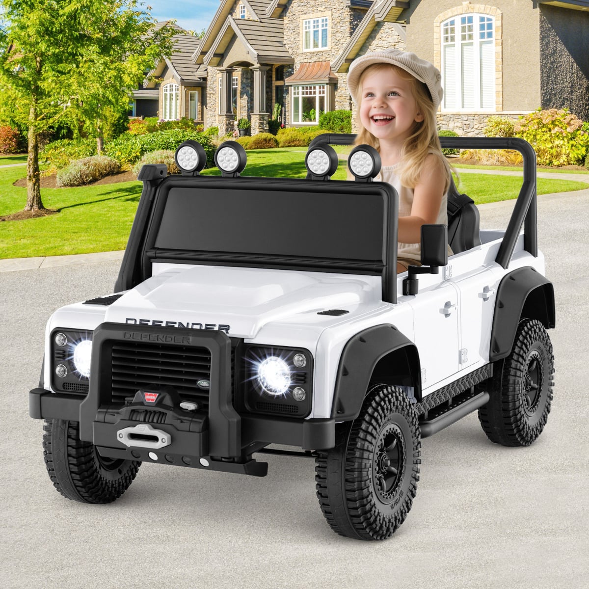 Licensed Land Rover Defender 12V Ride On Toy Car with Parent Remote Control -Black