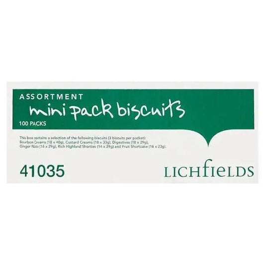 Lichfields Assortment Mini Pack Biscuits 100 Packs