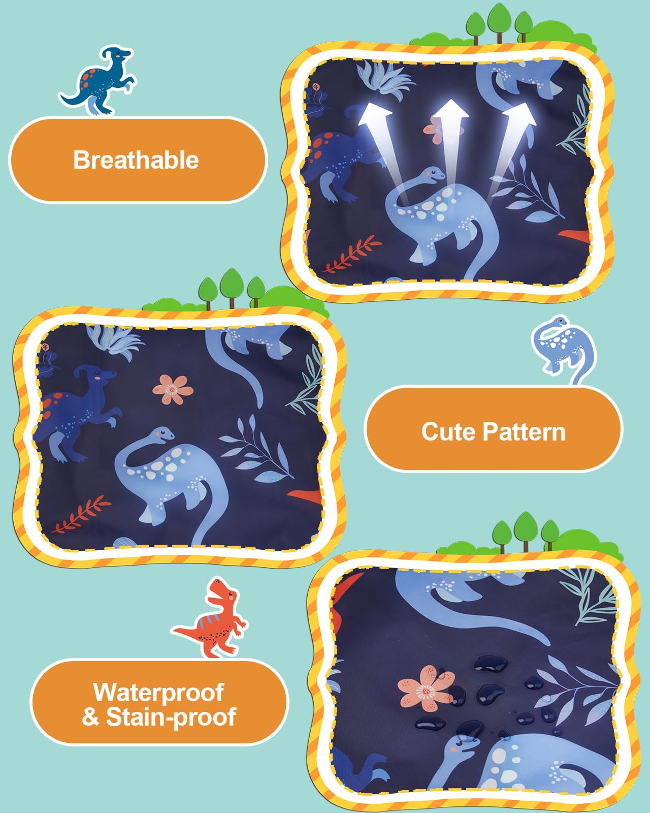 Lictin 2-Pack Kids Art Smocks – Waterproof Blue Painting Aprons for Ages 3-8