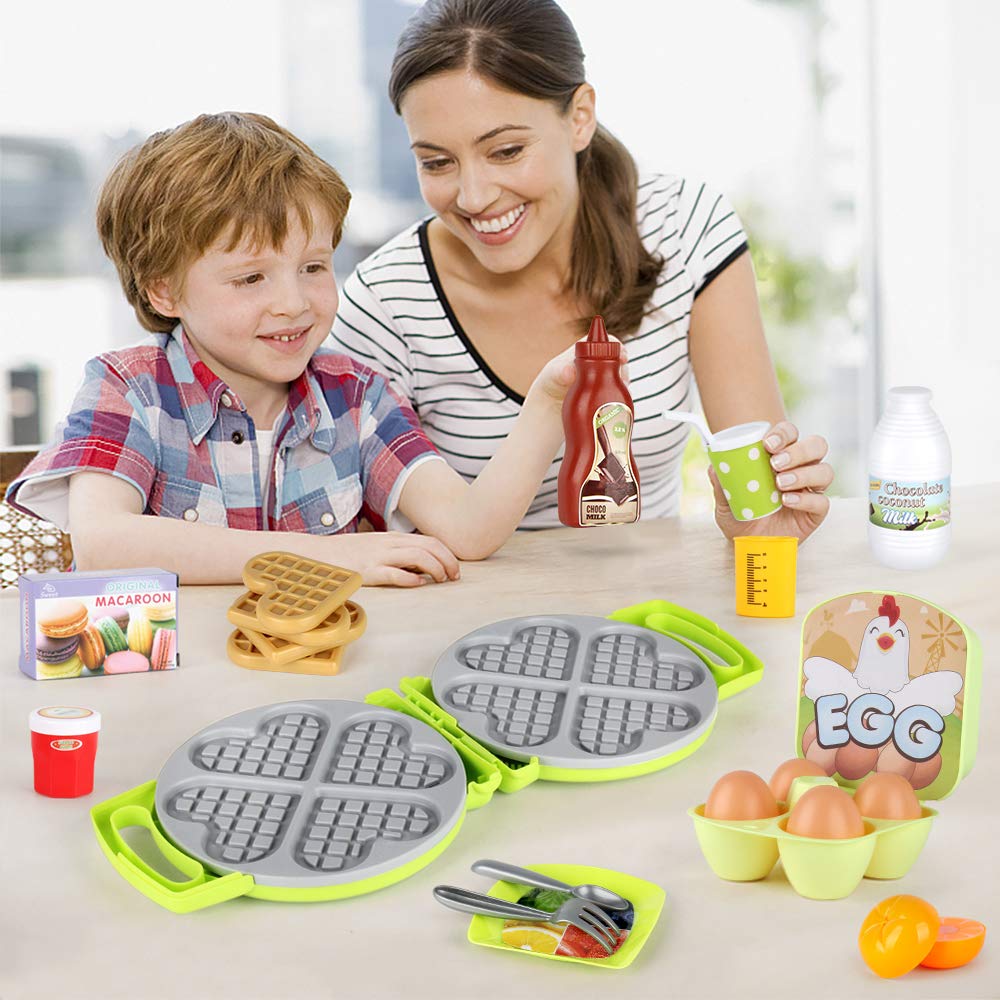 LiDi RC 27-Pack Waffle Play Food Set for Toddlers and Kids | New Sprouts Waffle Time Variety, Ages 3-8