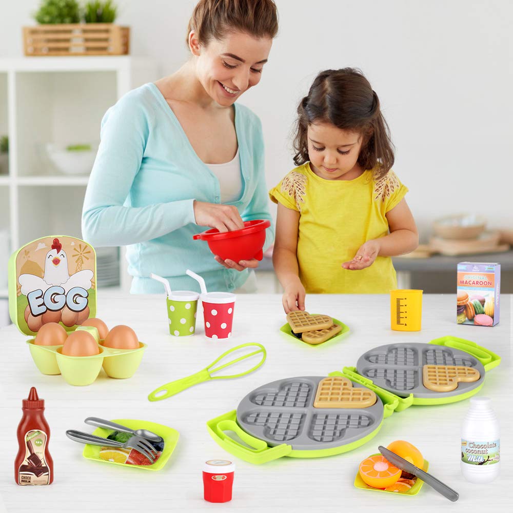 LiDi RC 27-Pack Waffle Play Food Set for Toddlers and Kids | New Sprouts Waffle Time Variety, Ages 3-8