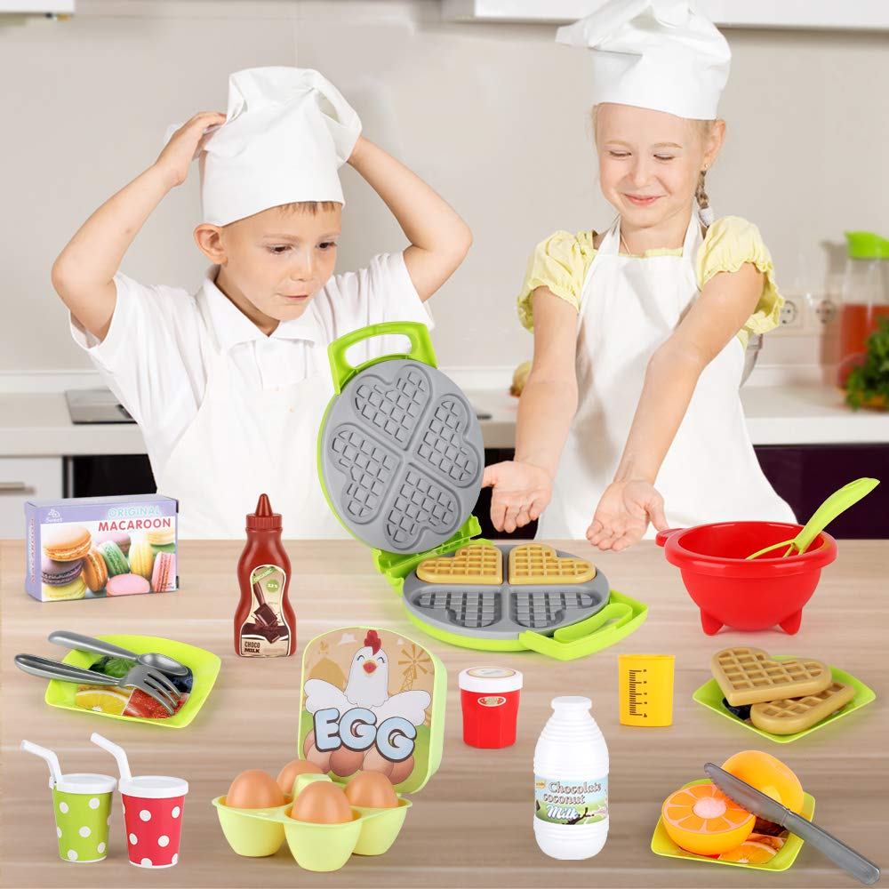 LiDi RC 27-Pack Waffle Play Food Set for Toddlers and Kids | New Sprouts Waffle Time Variety, Ages 3-8