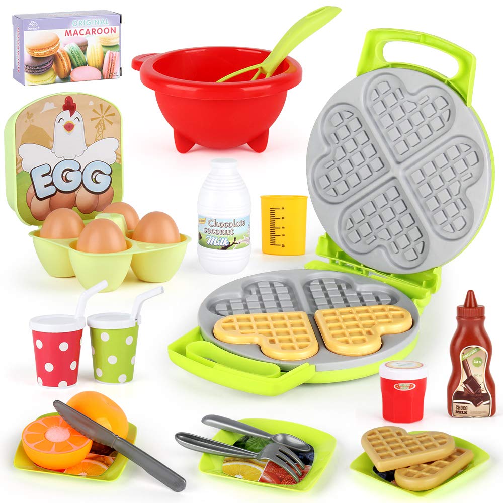 LiDi RC 27-Pack Waffle Play Food Set for Toddlers and Kids | New Sprouts Waffle Time Variety, Ages 3-8