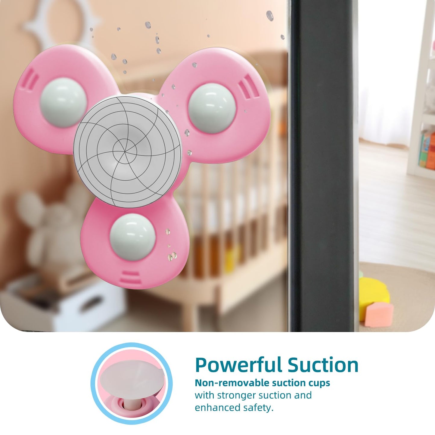 LiKee Strong Suction Cup Fidget Rotating Sensory Bath Toy – 10+ Months