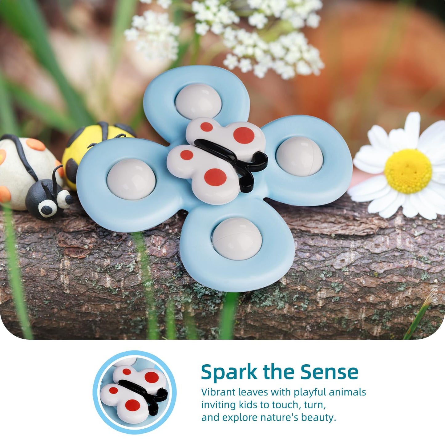 LiKee Strong Suction Cup Fidget Rotating Sensory Bath Toy – 10+ Months