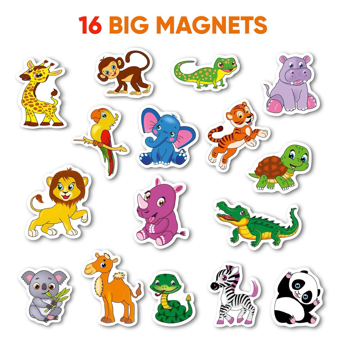 LIENO ROSIO Zoo Animals Refrigerator Magnets for Toddlers – Big Fridge Magnets for 1-3 Year Olds | Educational Magnetic Toys