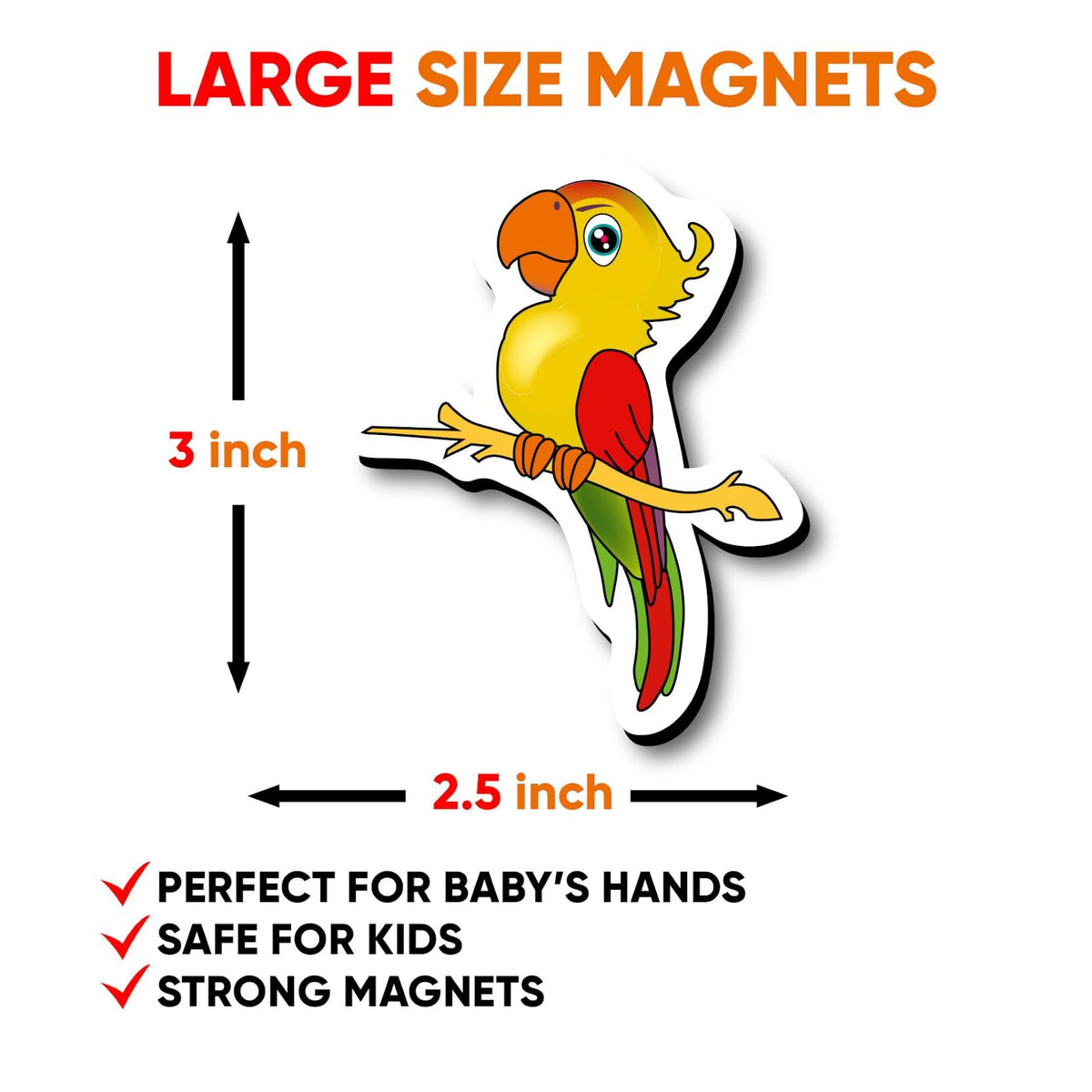 LIENO ROSIO Zoo Animals Refrigerator Magnets for Toddlers – Big Fridge Magnets for 1-3 Year Olds | Educational Magnetic Toys