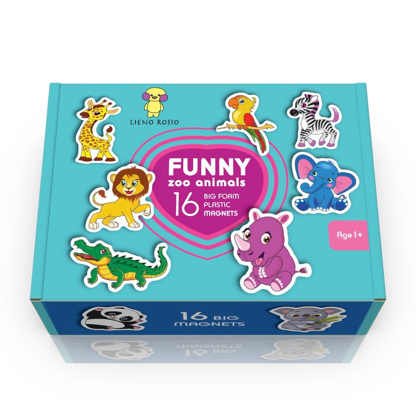 LIENO ROSIO Zoo Animals Refrigerator Magnets for Toddlers – Big Fridge Magnets for 1-3 Year Olds | Educational Magnetic Toys