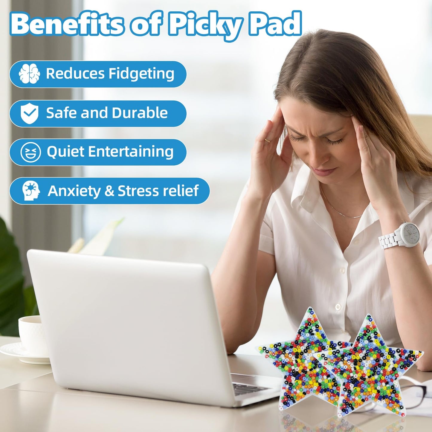 Liesedada 10 Pack Picky Pad Fidget Toys – Skin Picking Anxiety Relief for Kids & Adults