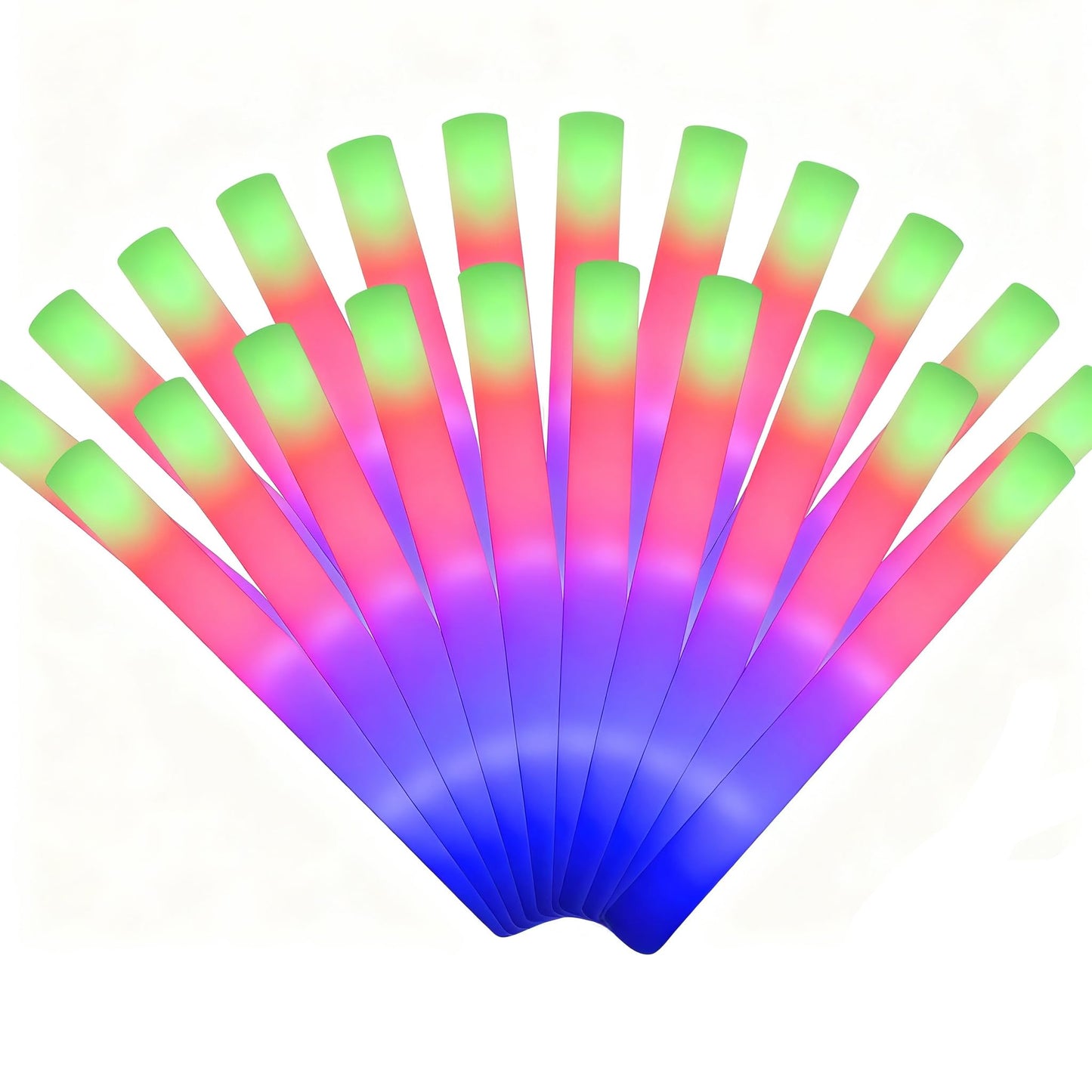 LifBetter 45 Pcs Glow Sticks Bulk — LED Foam Batons with 3-Mode Flashing