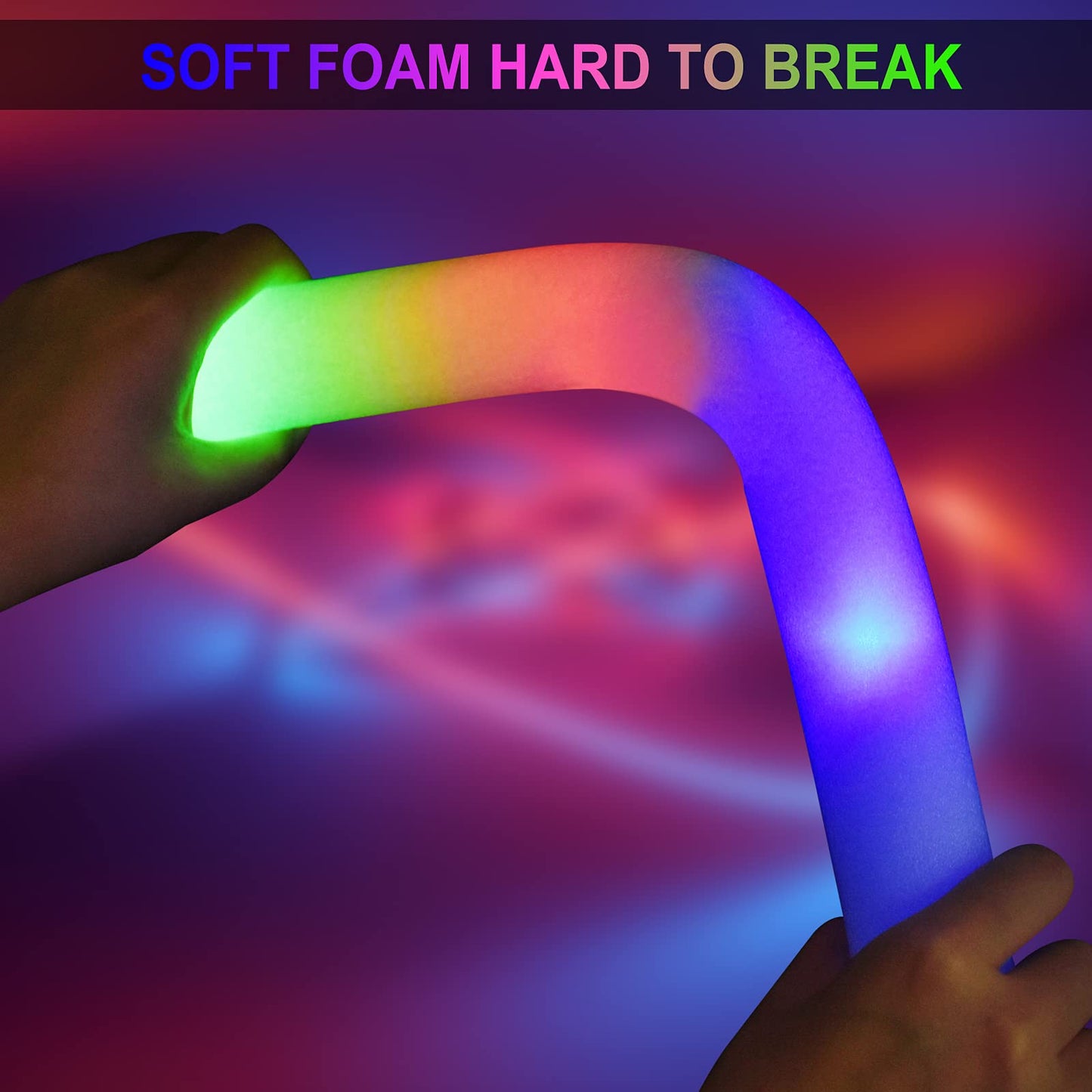 LifBetter 58Pcs Foam Glow Sticks – LED Glow with 3 Modes for Parties and Events