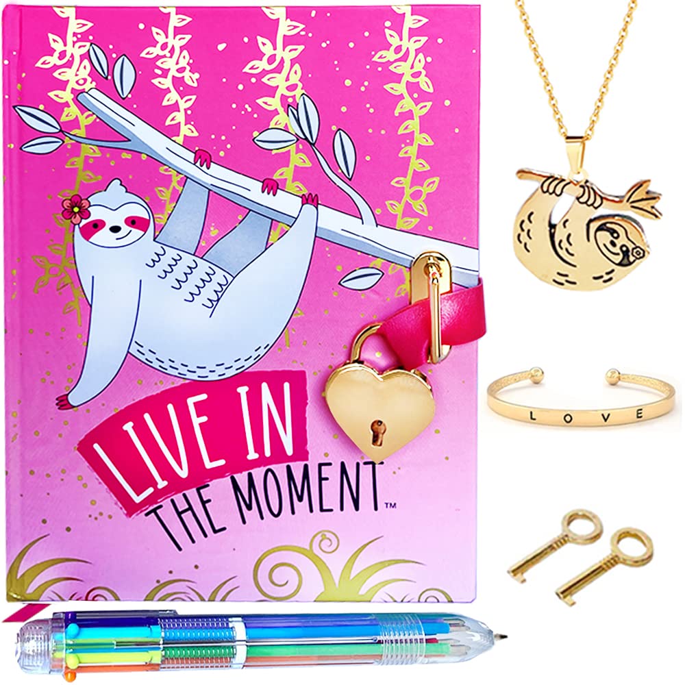 Life is a Doodle Diary with Lock for Girls – Secret Journal & Jewelry Gift Set