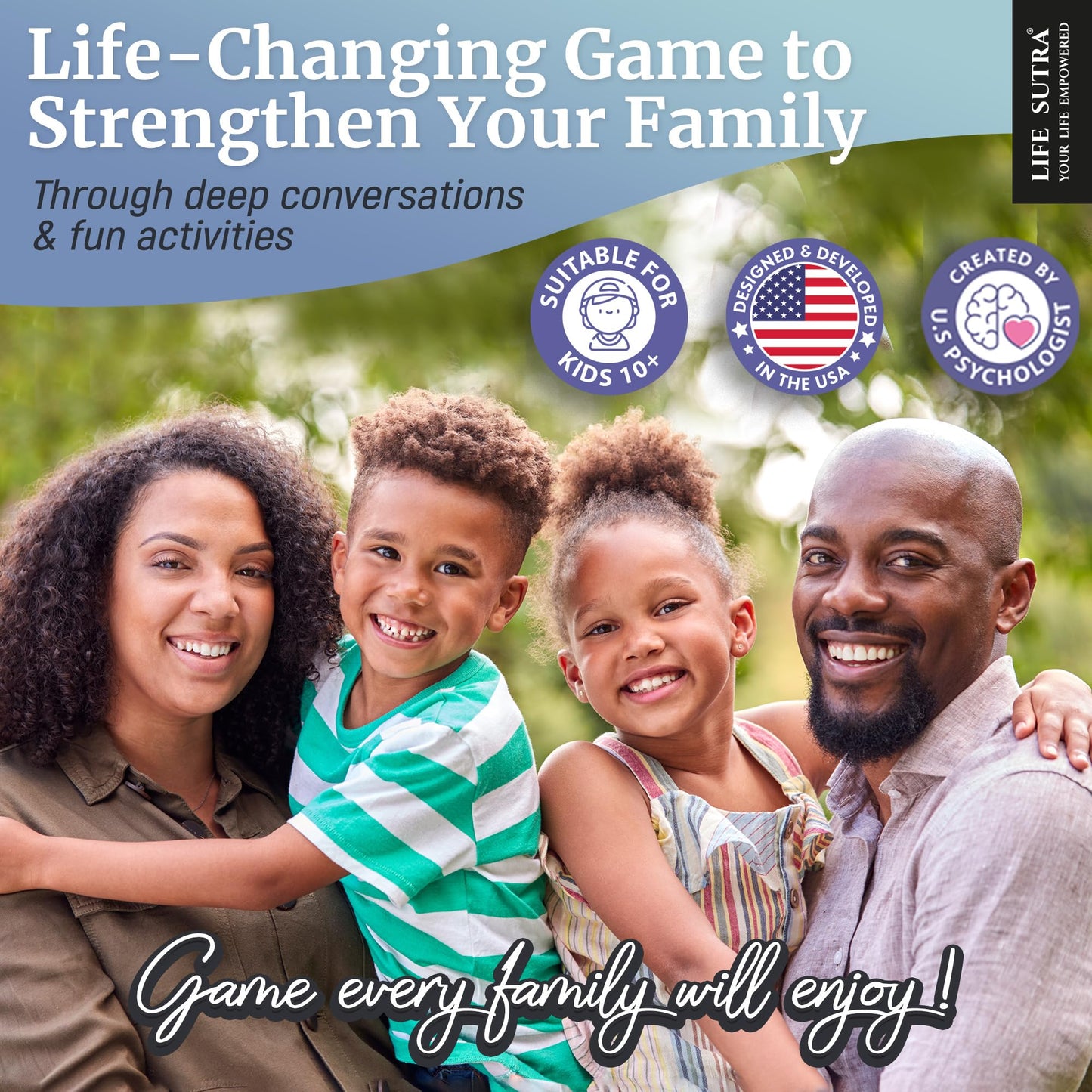 Life Sutra Family Connect - 400 Conversation Starter Cards for Families, Teens & Kids