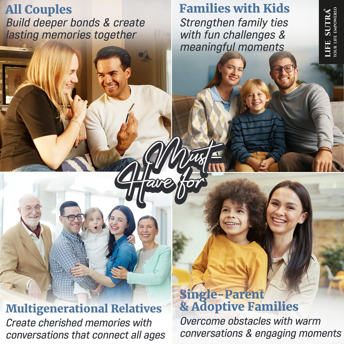 Life Sutra Family Connect - 400 Conversation Starter Cards for Families, Teens & Kids