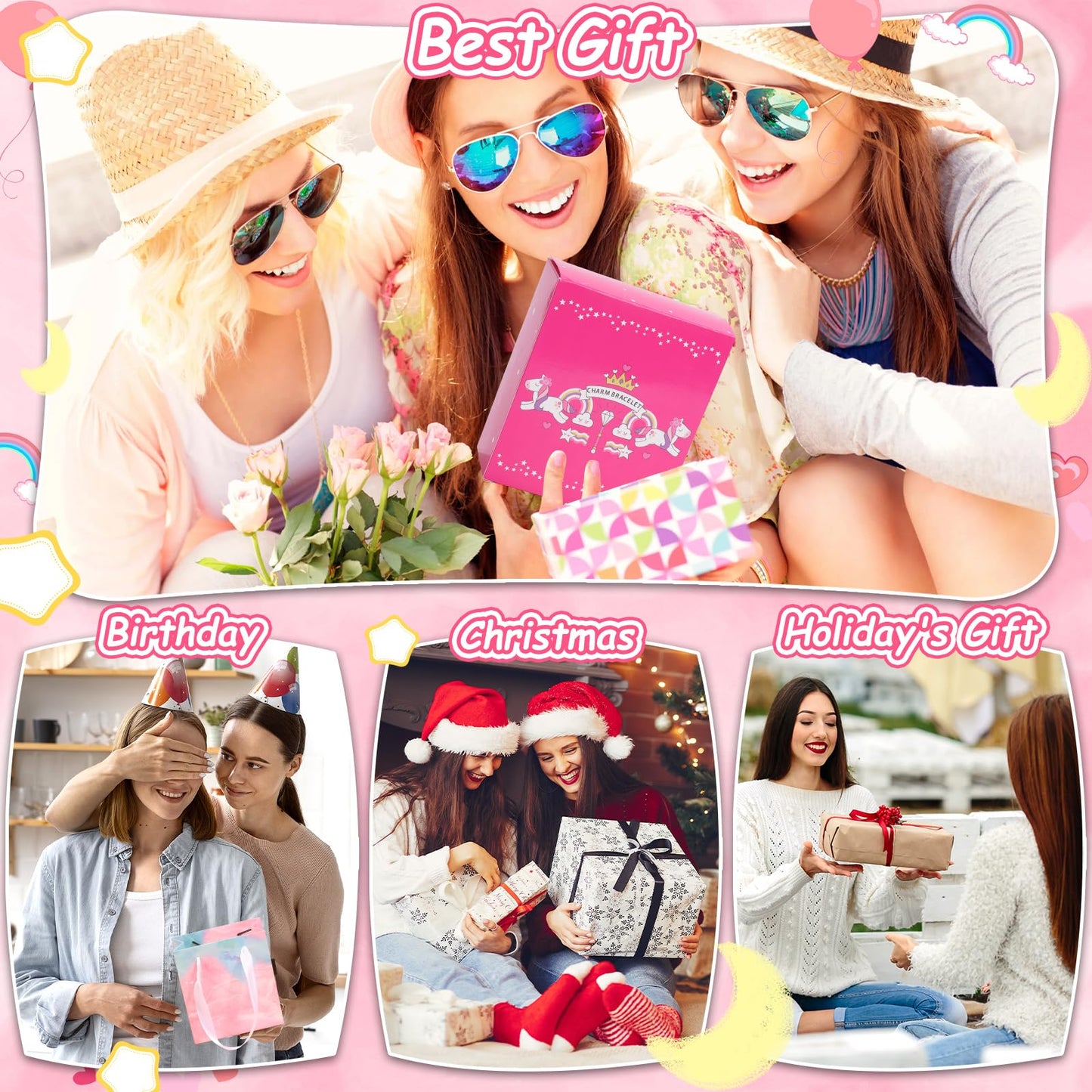 LifeisLuck Charm Bracelet Making Kit – 140 PCS DIY Beads, Portable Organizer & Gift Box