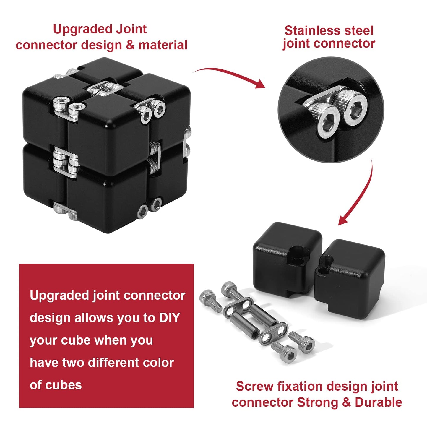 Lifidea Aluminum Infinity Cube Fidget Toy (6 Colors) – Portable Desk Cube for Focus
