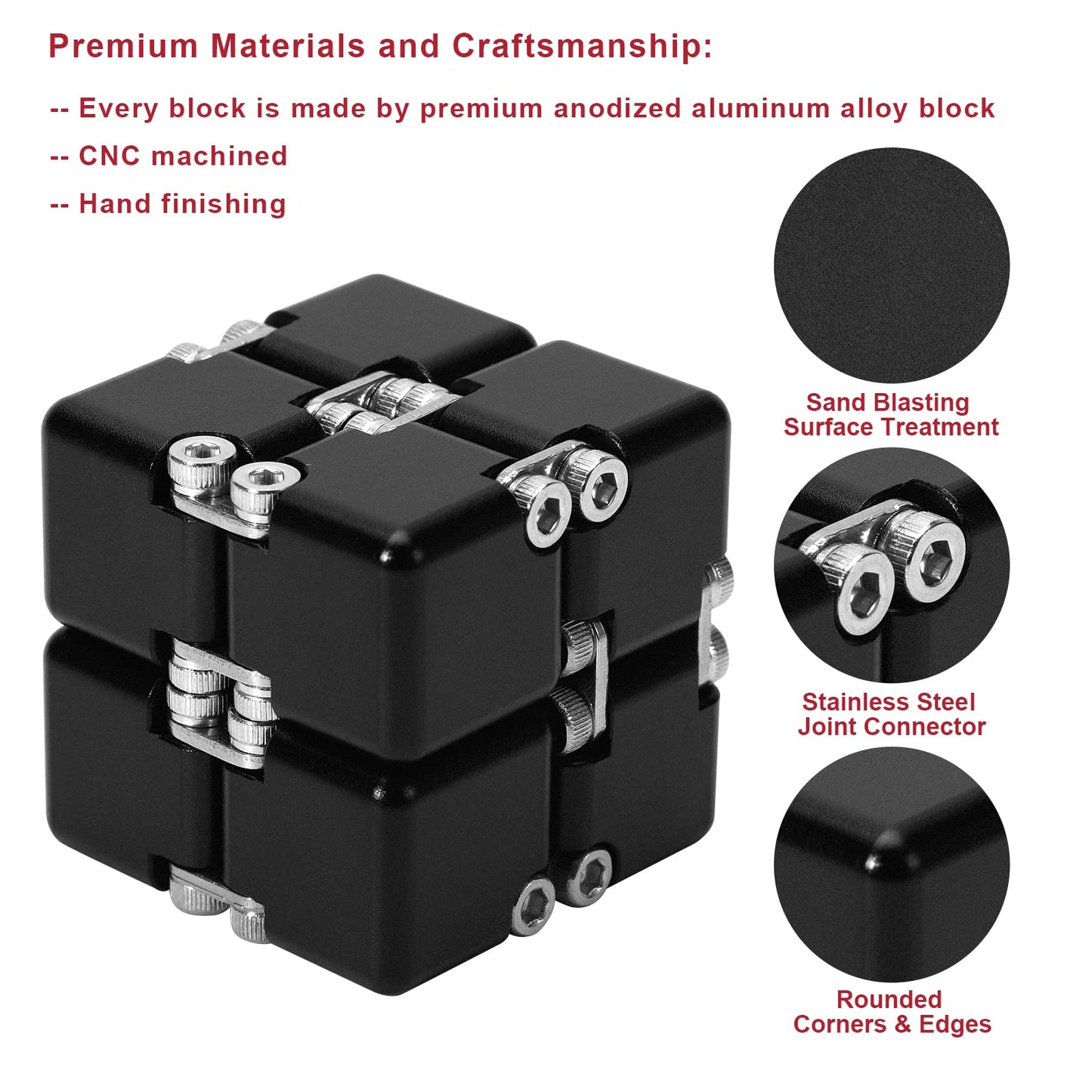 Lifidea Aluminum Infinity Cube Fidget Toy (6 Colors) – Portable Desk Cube for Focus