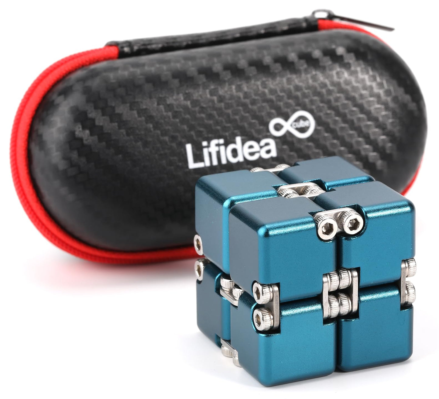 Lifidea Infinity Cube Blue – Aluminum Fidget Toy for Focus and Stress Relief
