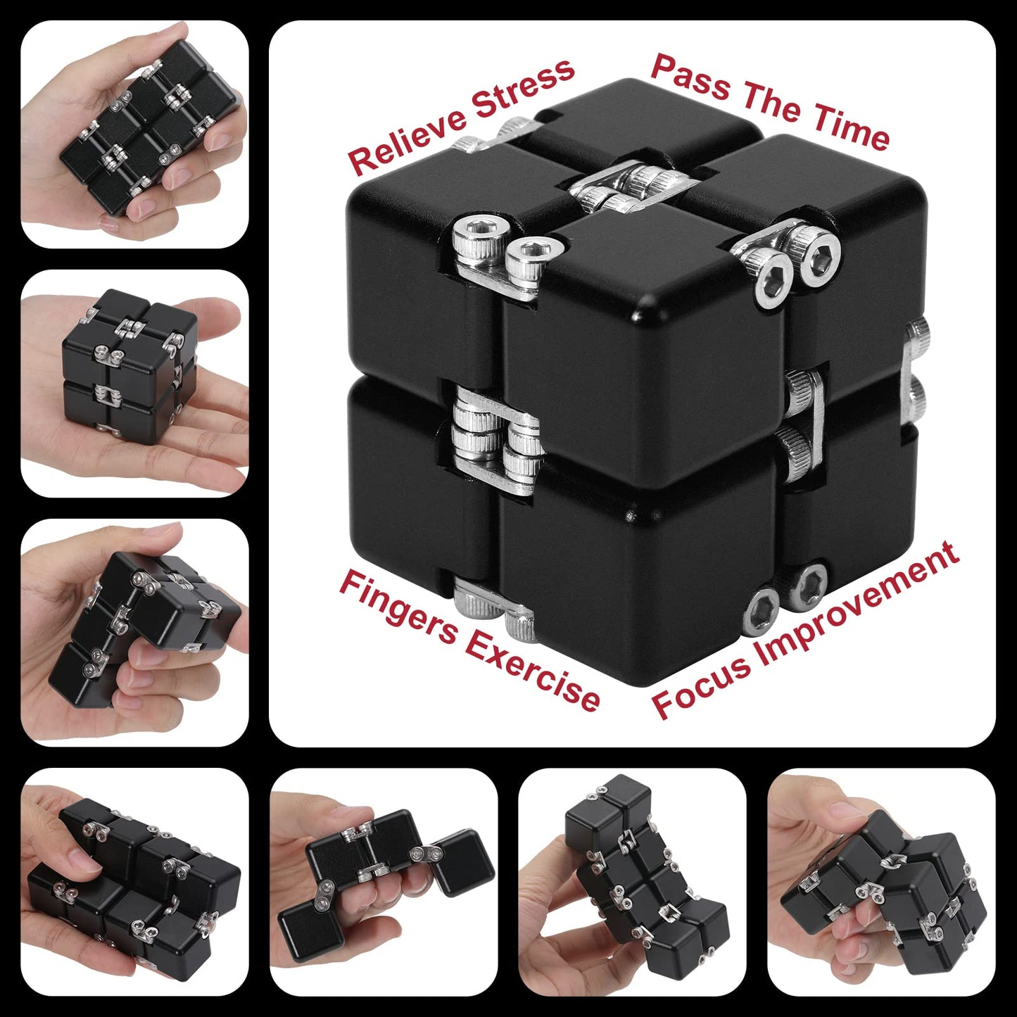 Lifidea Aluminum Infinity Cube Fidget Toy (6 Colors) – Portable Desk Cube for Focus