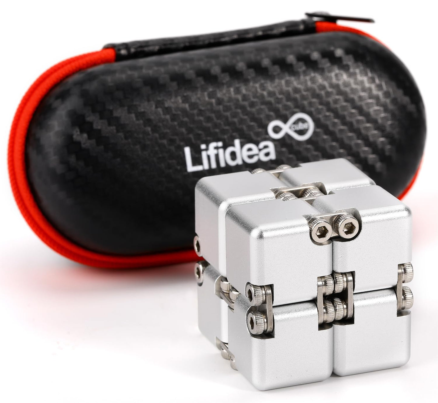 Lifidea Infinity Cube Fidget Toy – Aluminum Alloy, Silver