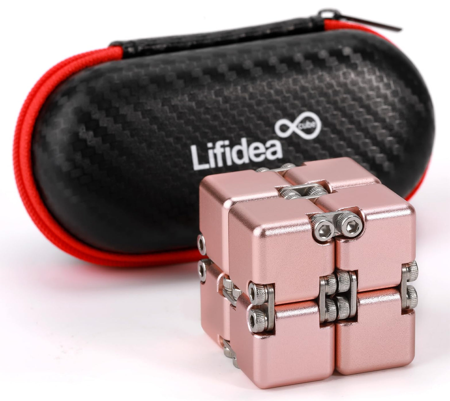 Lifidea Infinity Cube Pink – Aluminum Alloy Fidget Toy for Focus, Calm, and Stress Relief