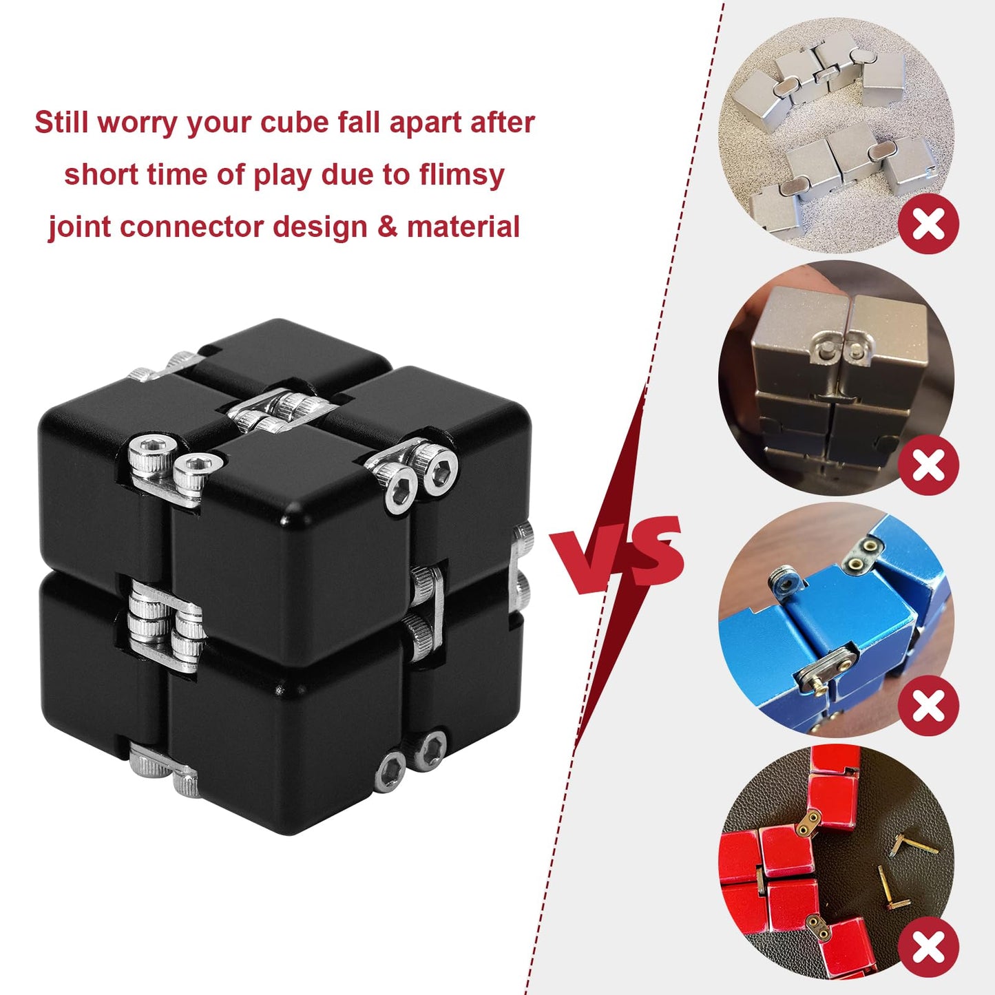 Lifidea Aluminum Infinity Cube Fidget Toy (6 Colors) – Portable Desk Cube for Focus