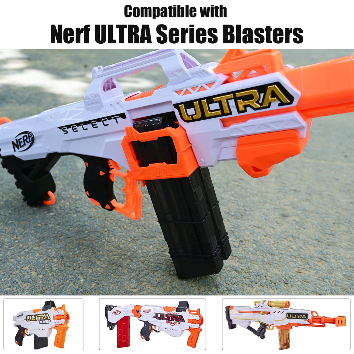 lififun Ultra Magazine 12-Dart Clips for Nerf Ultra – 2-Pack (Black)
