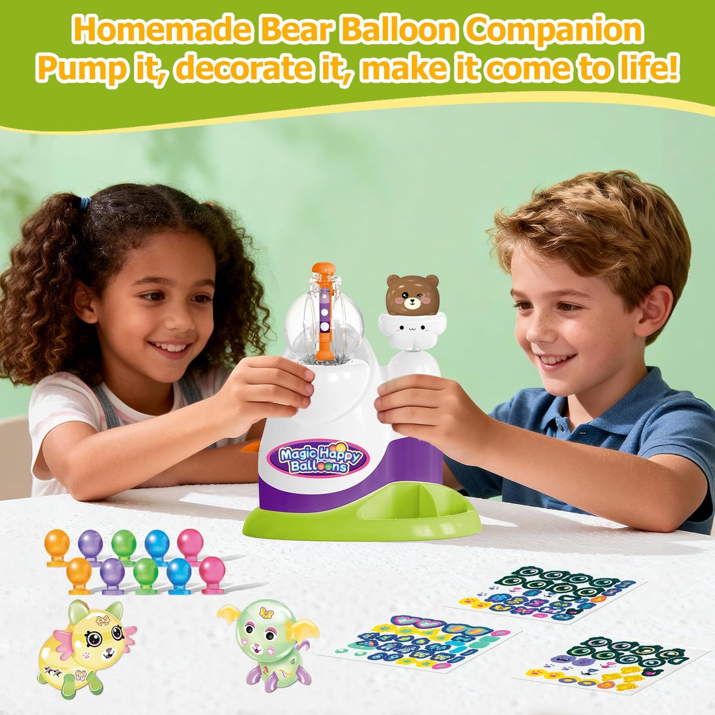 Ligamentexa Bear Pump Balloon Craft Kit – 60-Piece DIY Toy for Kids 3+