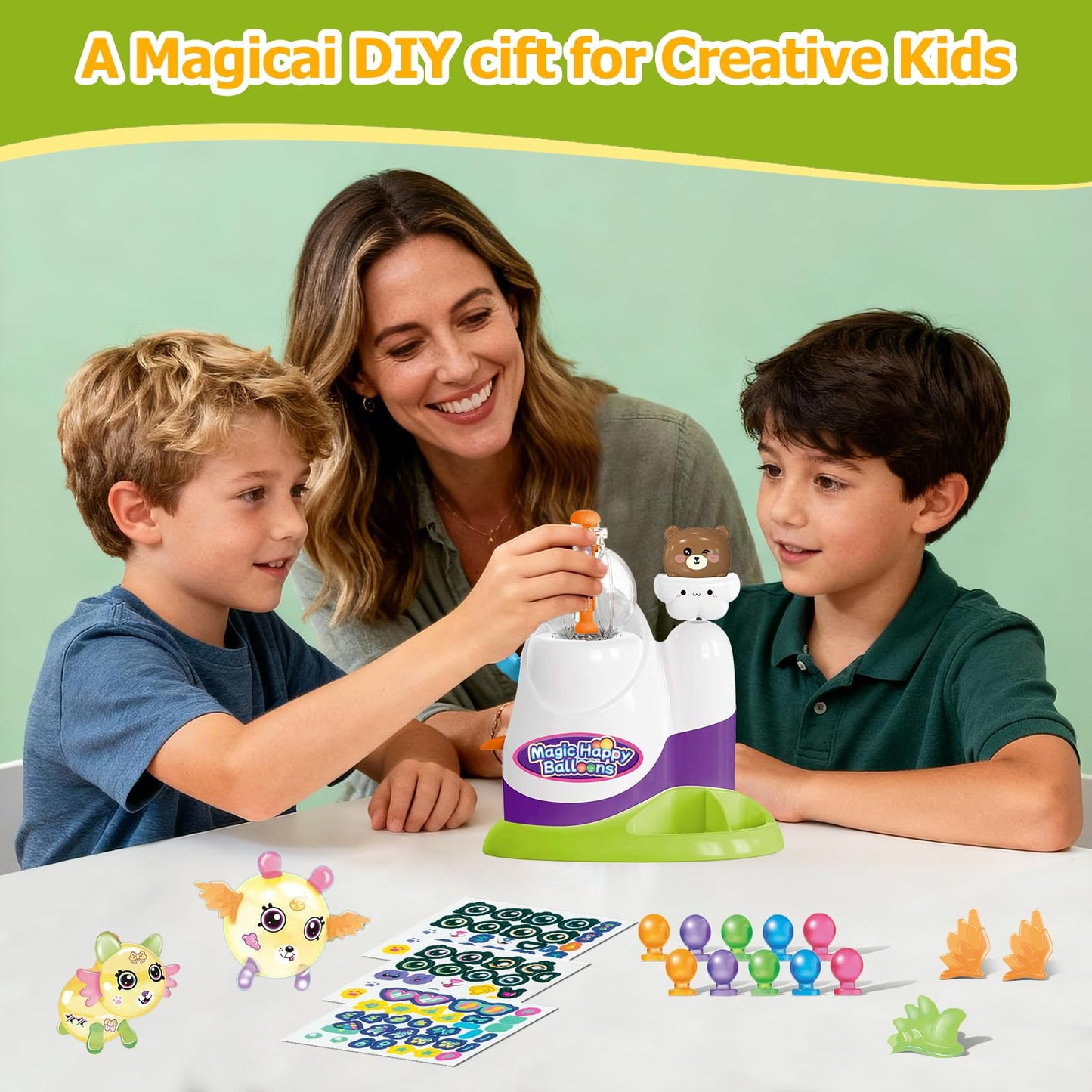 Ligamentexa Bear Pump Balloon Craft Kit – 60-Piece DIY Toy for Kids 3+
